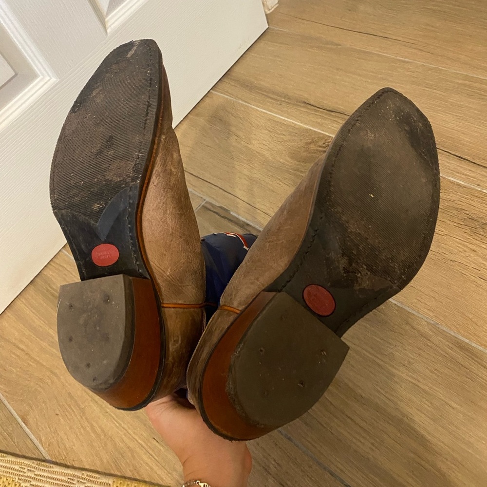 Nocona Blue and Brown Western Boots with Florida Gator Detail - Picture 4 of 4